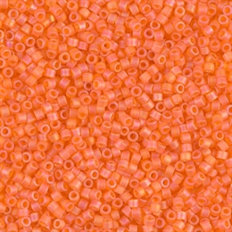 Seed beads, Delica 11/0 mat rainbow orange, 7,5 gram. DB0855V